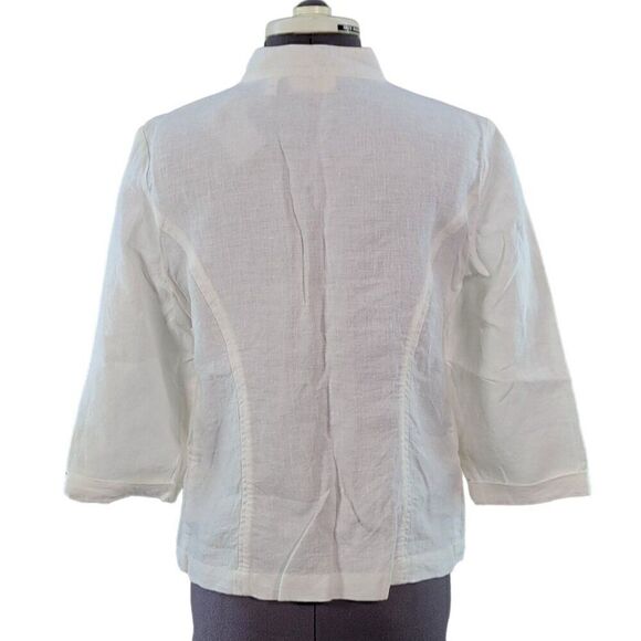 Chico's Linen Beaded Blouse Sz 0 - Picture 3 of 9